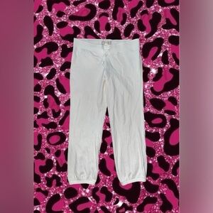 2010s Victoria’s Secret White cream low rise capri sweatpants